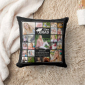 卒業式22フォトコラージブラックキープサケ クッション (ブランケット)