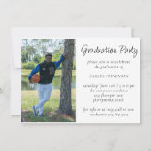 卒業式2 フォト | エレガント シンプルな記念品 招待状 (裏面)