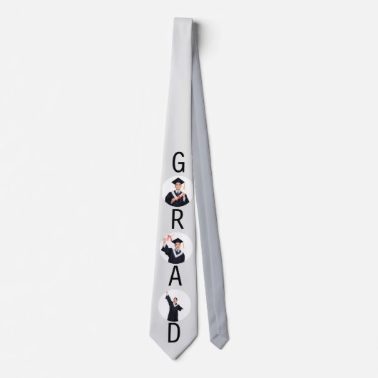 卒業式3カスタム枚フォトライトグレー ネクタイ (正面)