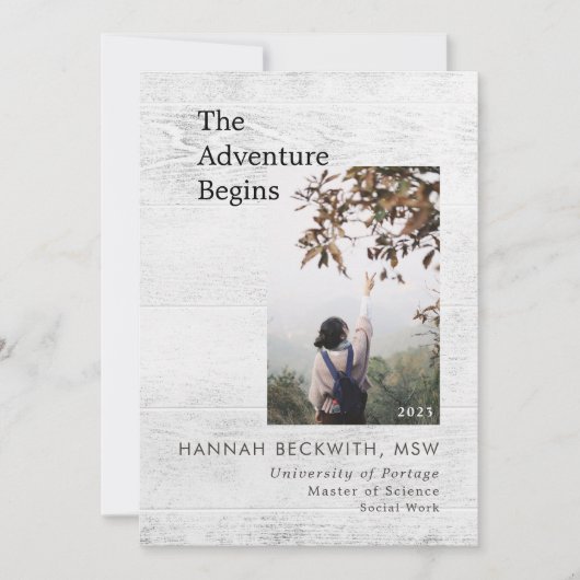 卒業式3フォトアドベンチャー素朴開始 案内状 (正面)