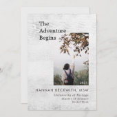 卒業式3フォトアドベンチャー素朴開始 案内状 (正面/裏面)