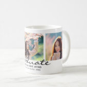 卒業式3フォトコラージュ黒いスクリプト名 コーヒーマグカップ (正面右)