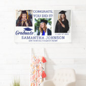 卒業式3写真おめでとうGrad 2025ブルーホワイト 横断幕 (インサイチュ)