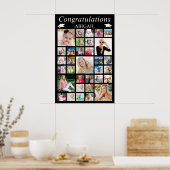 卒業式33フォトコラージュシンプルカスタム ポスター (キッチン)