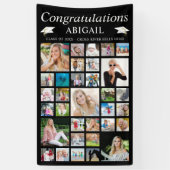 卒業式33フォトコラージュミニマルブラック 横断幕 (縦)