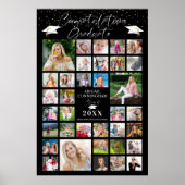 卒業式35フォトコラージスクリプトカスタムの色 ポスター (正面)