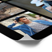 卒業式35フォトコラージュブラック金ゴールドキャップ ポスター (角)