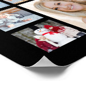 卒業式35フォトコラージュCLASS YEARブラック ポスター (角)