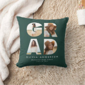 卒業式4フォトグモダンロパーソナライズされたーン クッション (ブランケット)