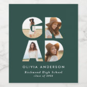 卒業式4フォトグモダンロパーソナライズされたーン ワインラベル (シングルラベル)