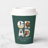 卒業式4フォトグモダンロパーソナライズされたーン 紙コップ (裏面)