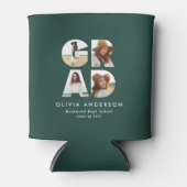 卒業式4フォトグモダンロパーソナライズされたーン 缶クーラー (正面)