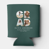 卒業式4フォトグモダンロパーソナライズされたーン 缶クーラー (裏面)