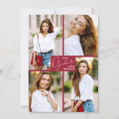 卒業式4フォトコラージュパーティの招待状 招待状 (正面)