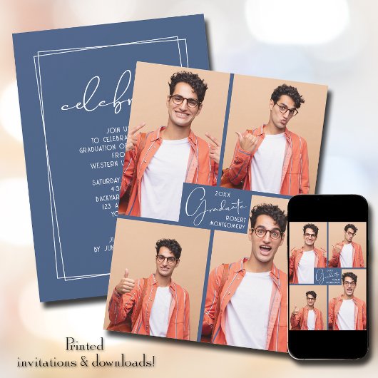 卒業式4フォトコラージュパーティー 招待状