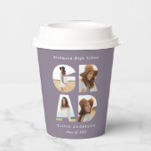 卒業式4モダン枚パーソナライズされた紫シック 紙コップ (裏面)