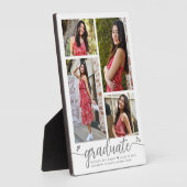 卒業式4写真モダン書道ハート白 フォトプラーク (側面)