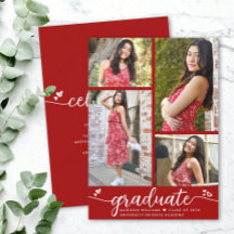 卒業式4写真モダン書道ハート赤