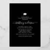 卒業式4写真実在金ゴールド 箔招待状 (裏面)