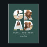 卒業式4写真発表（緑）  ポストカード<br><div class="desc">卒業4枚の写真モダン緑パーソナライズされたの贈り物で、彼らの業績を思い出す。</div>