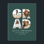 卒業式4写真発表（緑）  ポストカード<br><div class="desc">卒業4枚の写真モダン緑パーソナライズされたの贈り物で、彼らの業績を思い出す。</div>