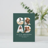 卒業式4写真発表(緑) ポストカード (スタンド正面)