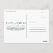 卒業式4写真発表(緑) ポストカード (裏面)