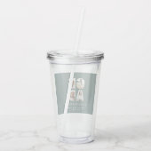 卒業式4枚の写真(モダン緑) アクリルタンブラー (裏面)