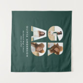 卒業式4枚の写真 現代風 オーダーメイド 緑 タペストリー (正面(横))