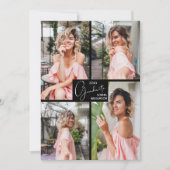 卒業式4枚写真コラージュパーティー 招待状 (正面)