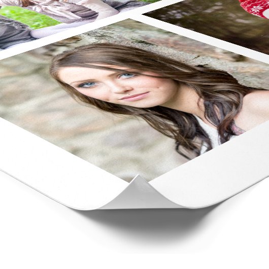 卒業式41フォトコラージュカスタム紙吹雪色 ポスター (角)