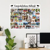 卒業式41フォトコラージュカスタム紙吹雪色 ポスター (ホームオフィス)