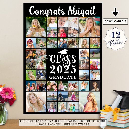 卒業式42フォトコラージスクリプトクラス年 ポスター