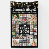 卒業式42フォトコラージスクリプトクラス年 横断幕 (縦)