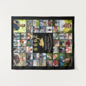 卒業式42フォトコラージュのクラス年あなたの色 タペストリー (正面(横))