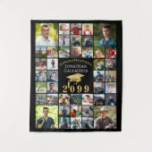 卒業式42フォトコラージュのクラス年あなたの色 タペストリー (正面)