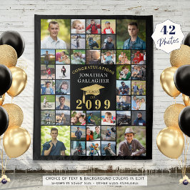 卒業式42フォトコラージュのクラス年あなたの色 タペストリー