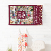 卒業式42フォトコラージュマルーン学年 横断幕 (インサイチュ)