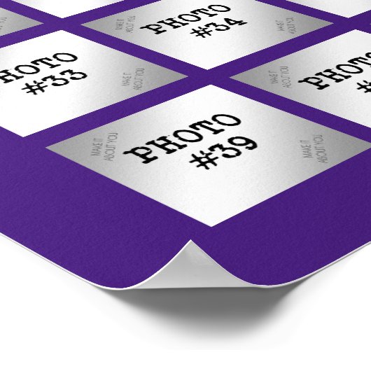 卒業式44フォトコラージュパーティー表示 |紫 ポスター (角)