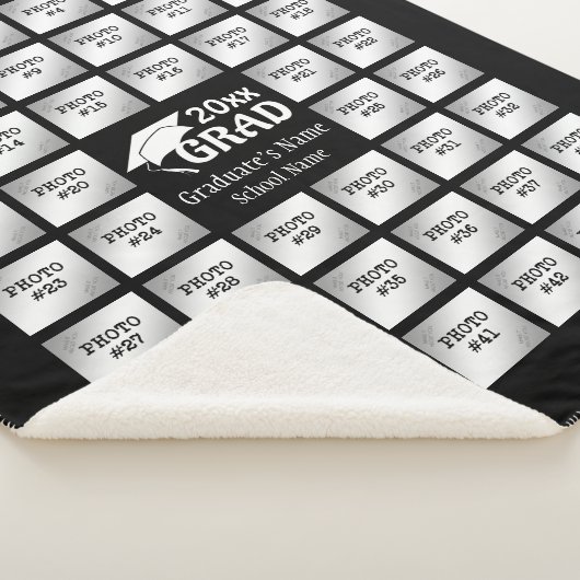 卒業式44フォトコラージュ(背景(暗)) シェルパブランケット (3/4)