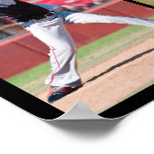 卒業式5フォトコラージュブラック金ゴールドキャップ ポスター (角)