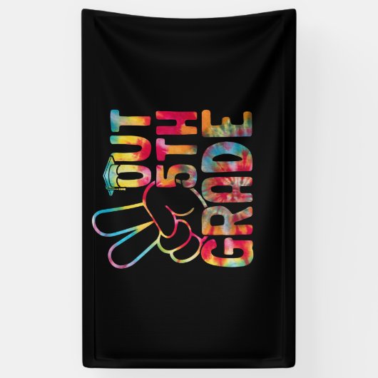 卒業式5年生の最後の日の平和 横断幕 (縦)