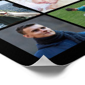 卒業式54フォトコラージュブラック金ゴールドキャップ ポスター (角)