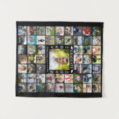 卒業式55フォトコラージュカスタムカラー背景 タペストリー (正面(横))