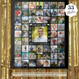 卒業式55フォトコラージュカスタムカラー背景 タペストリー