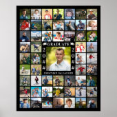 卒業式55フォトコラージュパーソナライズされた ポスター (正面)