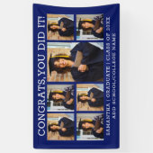 卒業式7フォトコラージュおめでとうグラード2025青 横断幕 (縦)