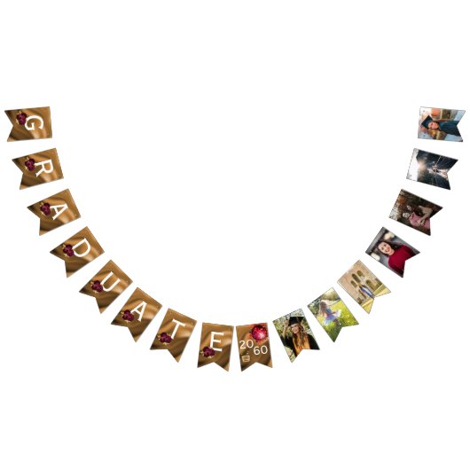 卒業式7フォトコラージュ2025ディスコパーティー バンティングフラッグ (全)