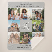 卒業式8フォトコラージュおよび引用文グレイ卒業 シェルパブランケット (正面)