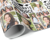 卒業式9フォトコラージュおめでとう名カスタム式 ラッピングペーパー (ロールコーナー)